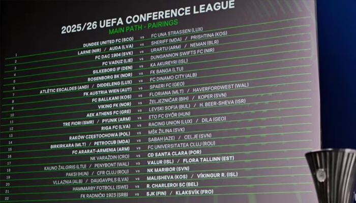 Loting tweede kwalificatieronde Conference League 2025/2026